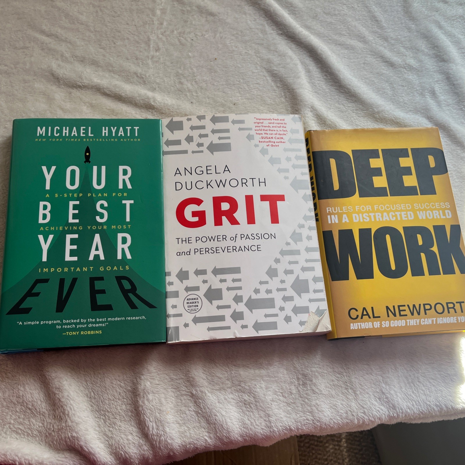 Deep Work, Grit And Your Best Year Ever book bundle ￼