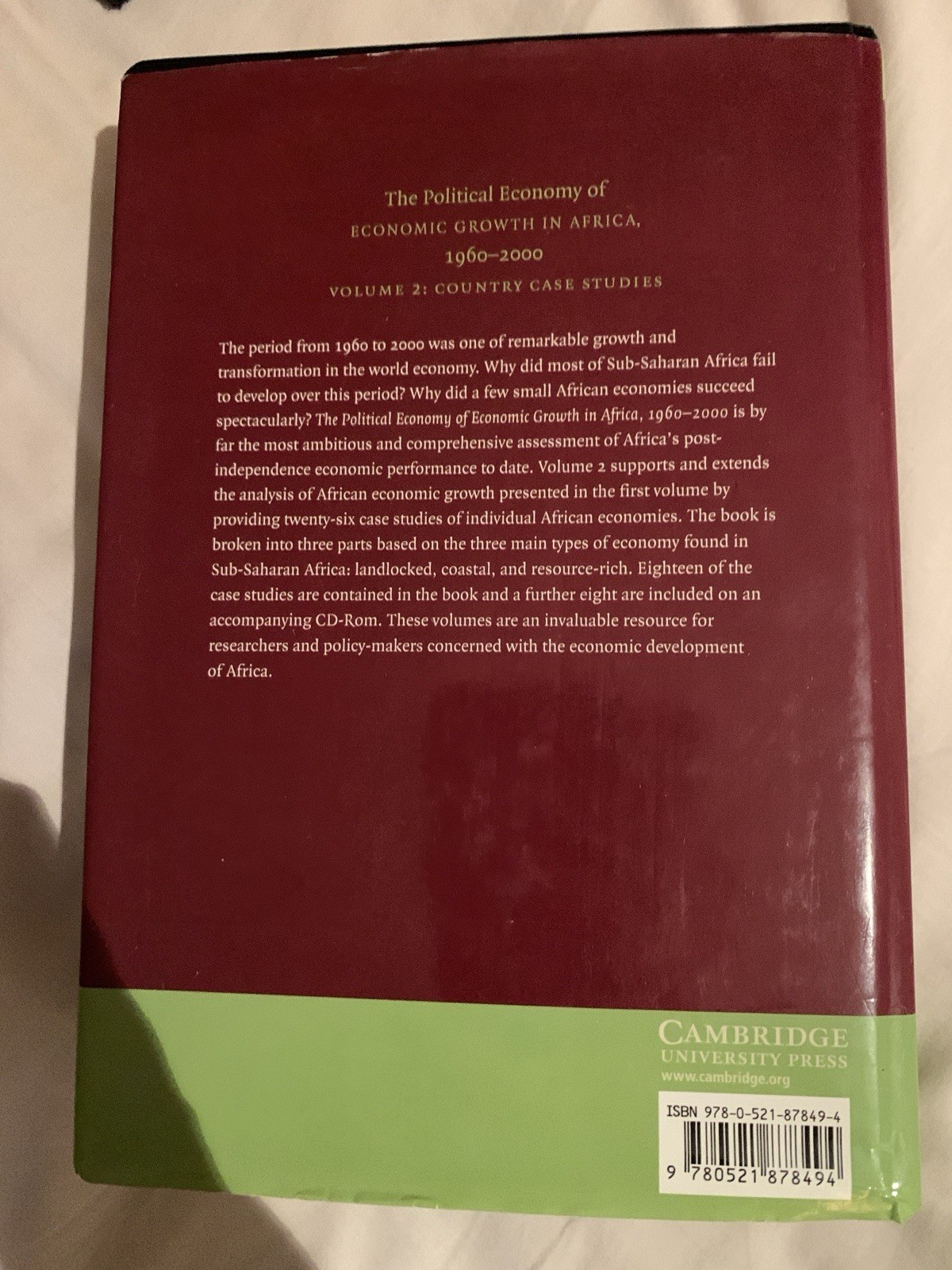 The Political Economy of Economic Growth in Africa 1960-2000 Cambridge Univ