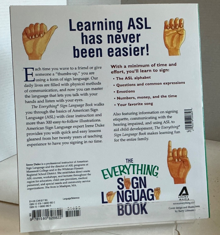 Everything Sign Language Book American Sign Language Made Easy NEW