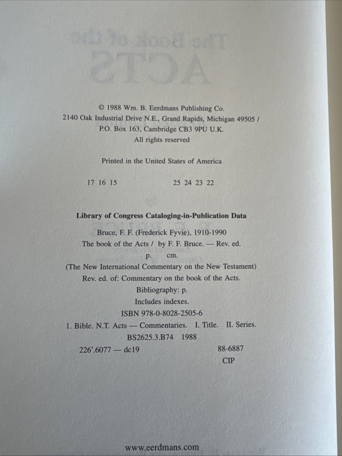 The Book of Acts | F. F. Bruce | New International Commentary, Revised