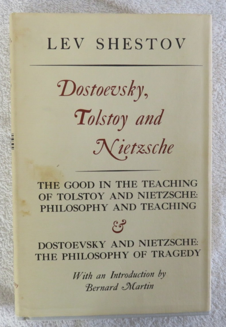 DOSTOEVSKY, TOLSTOY, AND NIETZSCHE by Lev Shestov – HC/DJ Ohio Univ. Press 1978