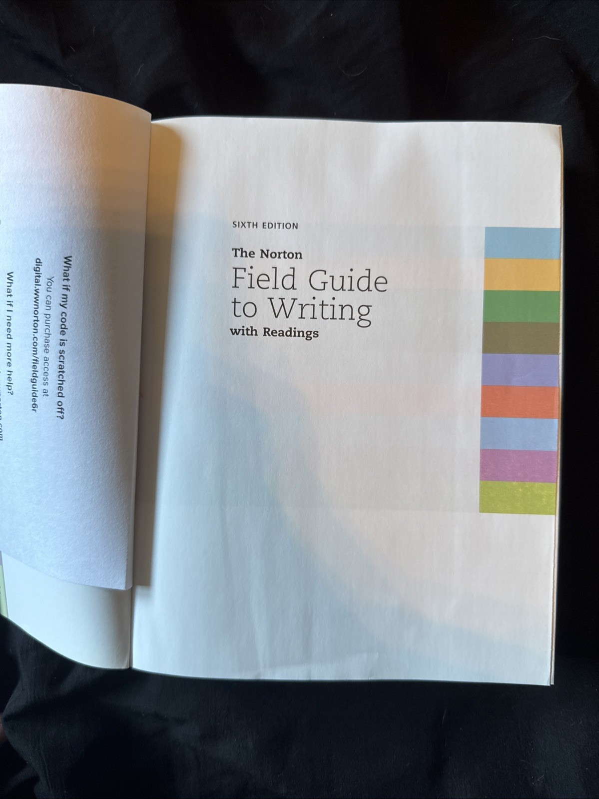 The Norton Field Guide to Writing with Readings 6E Paperback Unused Access Code