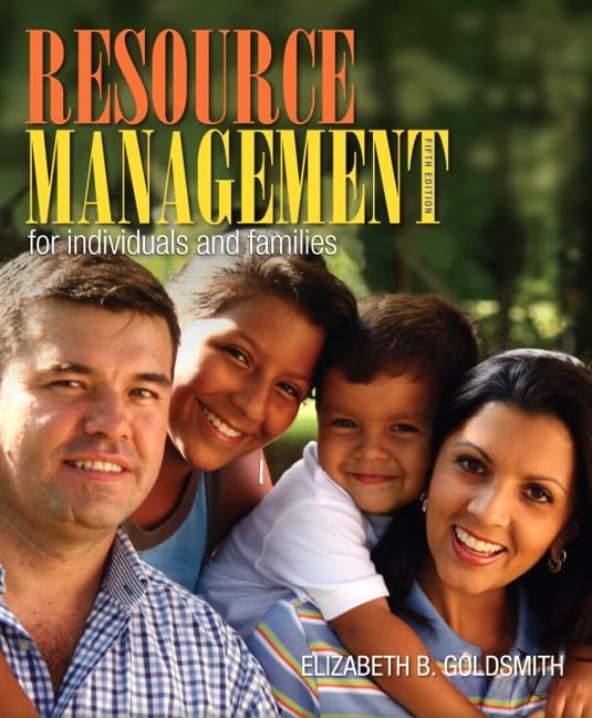 Resource Management for Individuals and Families – hardcover Goldsmith, Eliz…