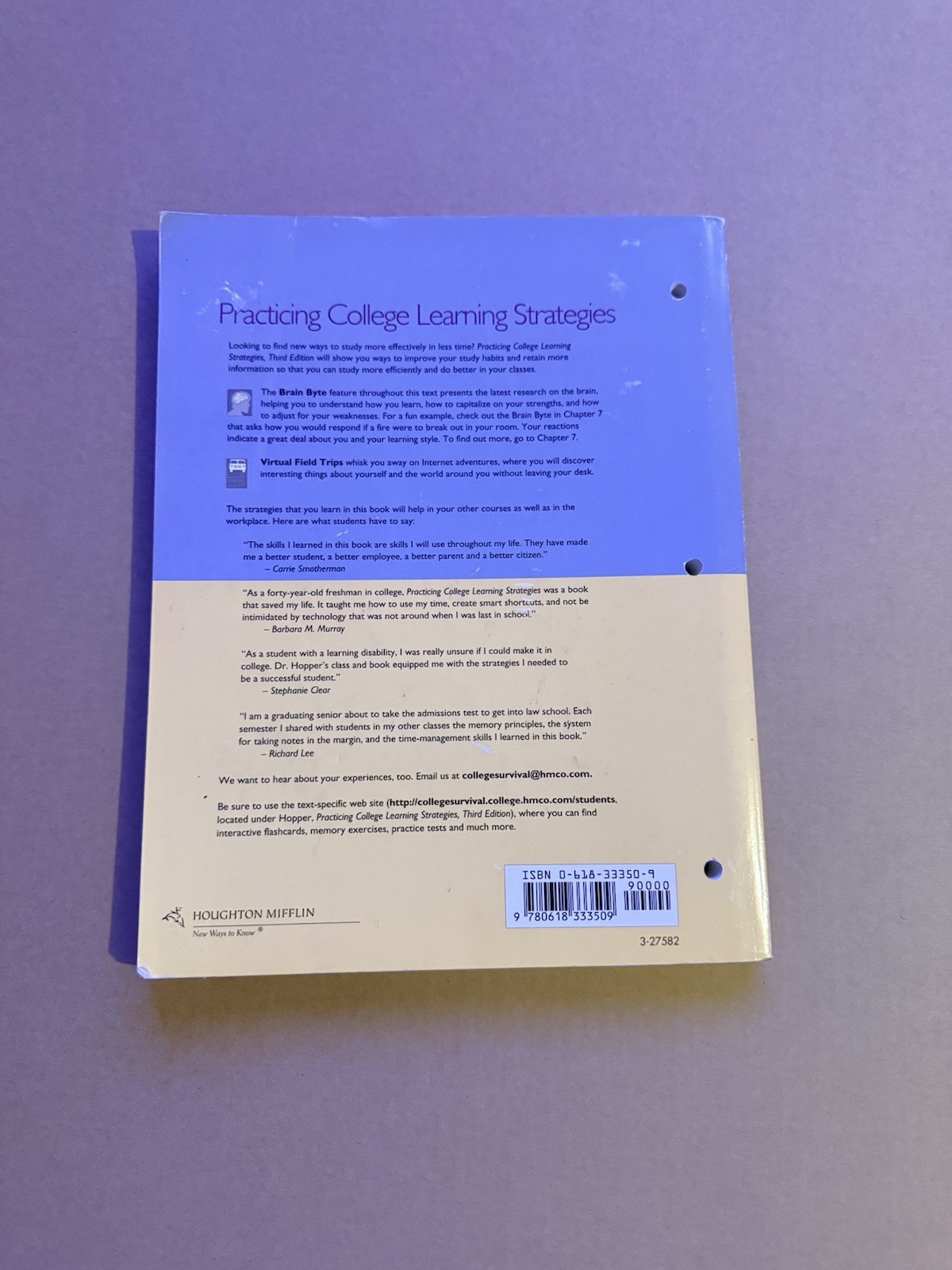 Practicing College Learning Strategies by Carolyn H. Hopper (2003, Perfect)