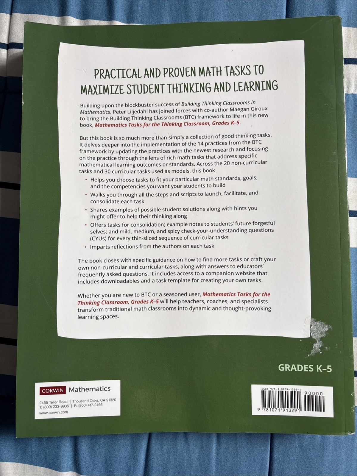 Corwin Mathematics Ser.: Mathematics Tasks for the Thinking Classroom, Grades…