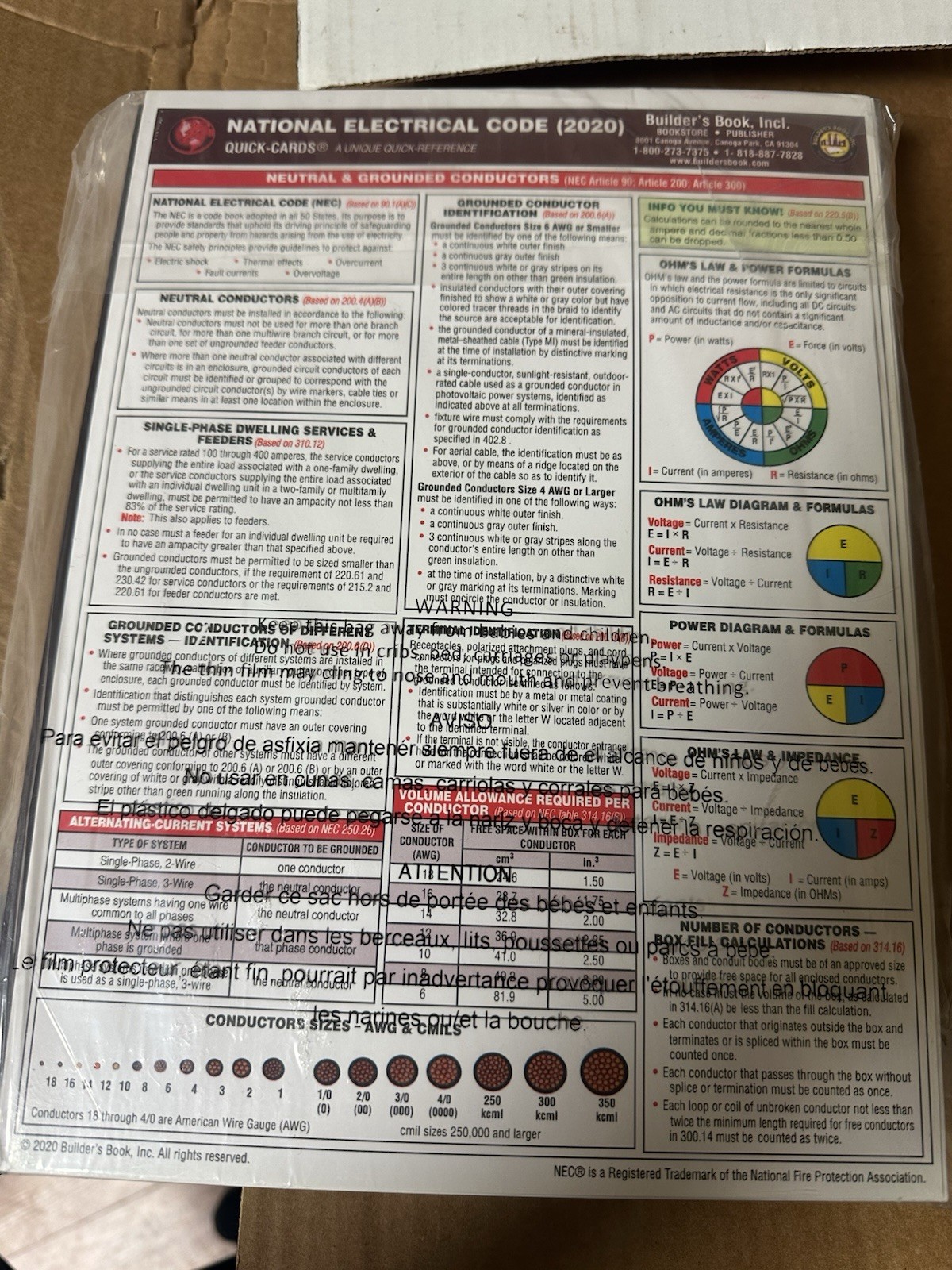 NFPA 70 National Electrical Code 2020 Edition Paperback with Index Tabs- SEALED!