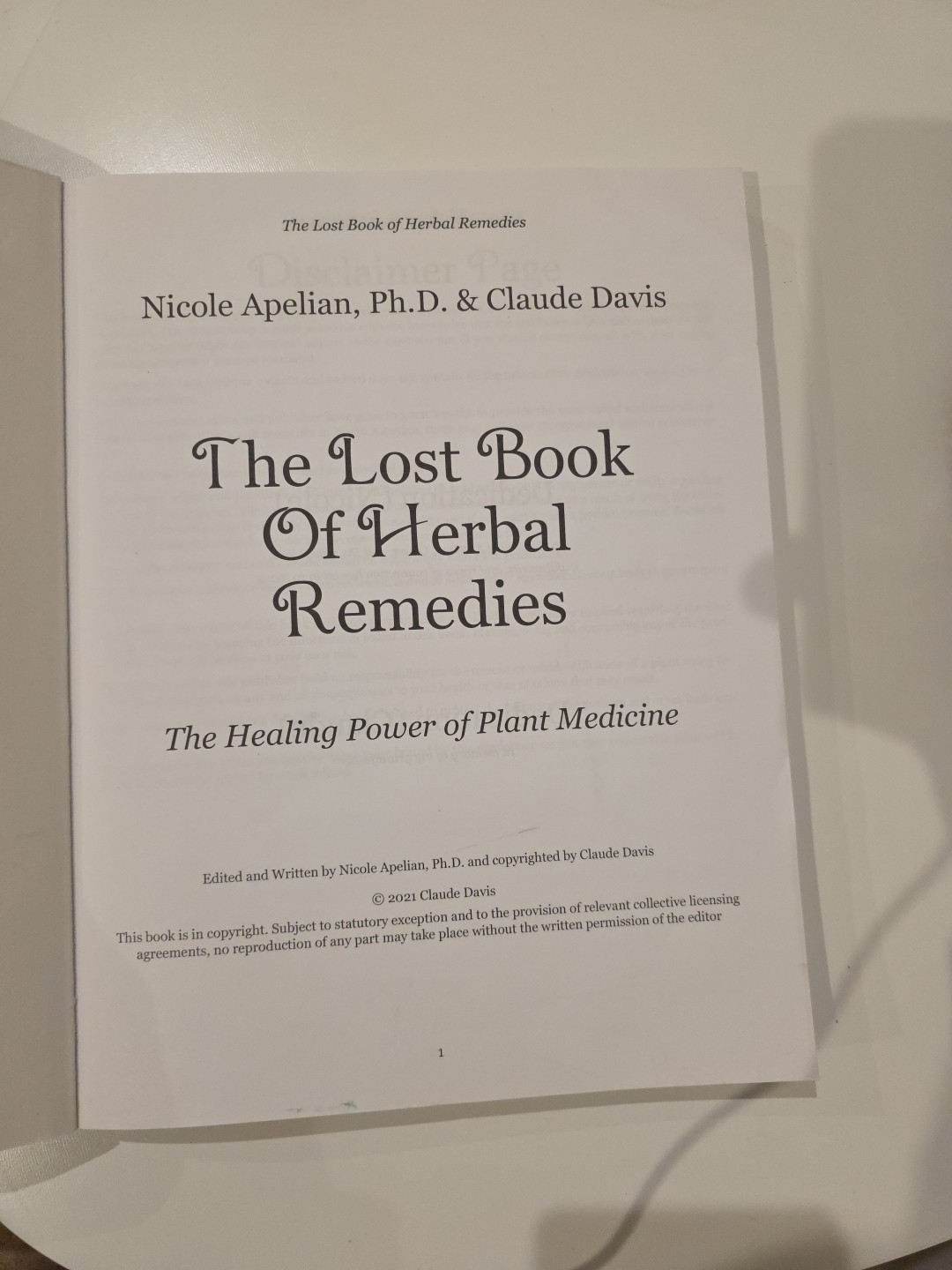 Lost Book of Remedies by Nicole Apelian and Claude Davis Sr. (2018, Uk- a Format