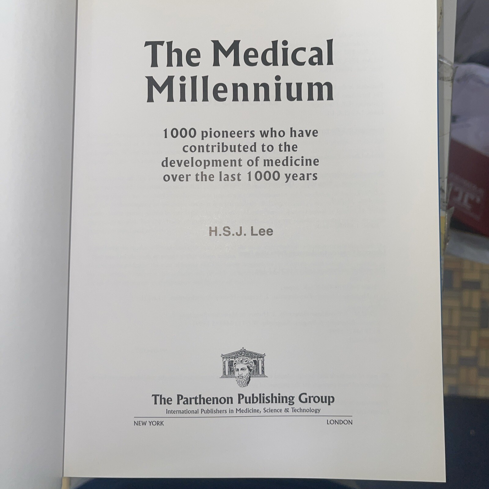 THE MEDICAL MILLENNIUM By H S J Lee – Hardcover **Mint Condition**