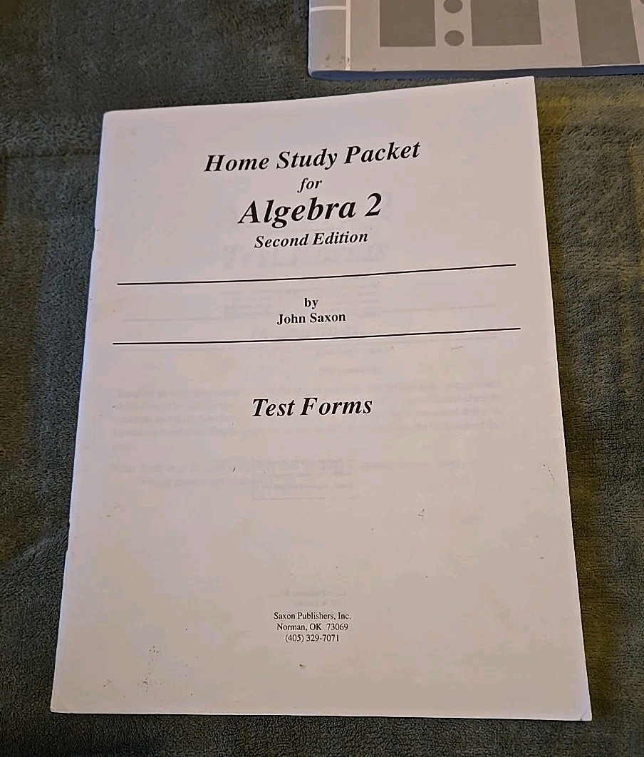 Saxon Algebra 2 Complete Set Tests Solutions Manual 2nd Edition Homeschool Math