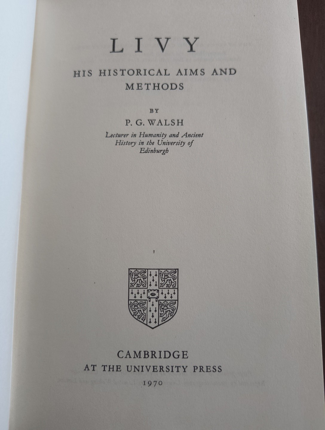 Livy His Historical Aims And Methods