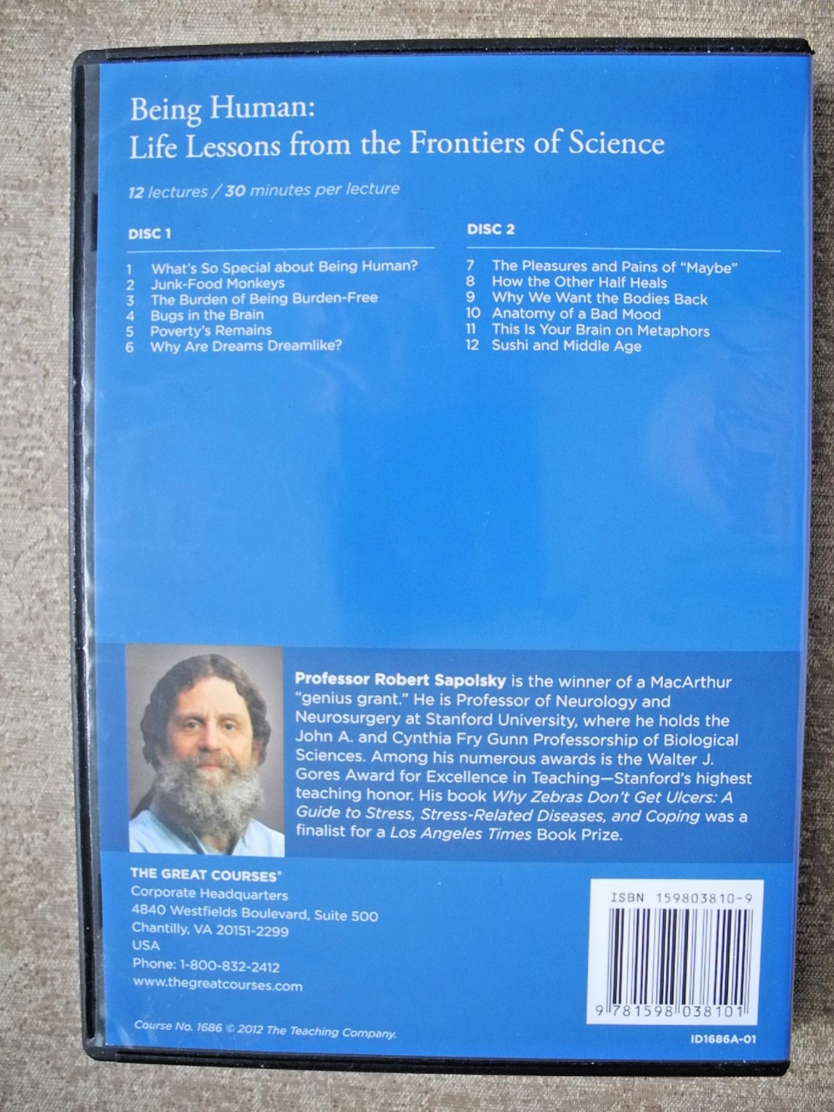 Being Human: Life Lessons from the Frontiers/Great Courses 1686/12 lectures/2016
