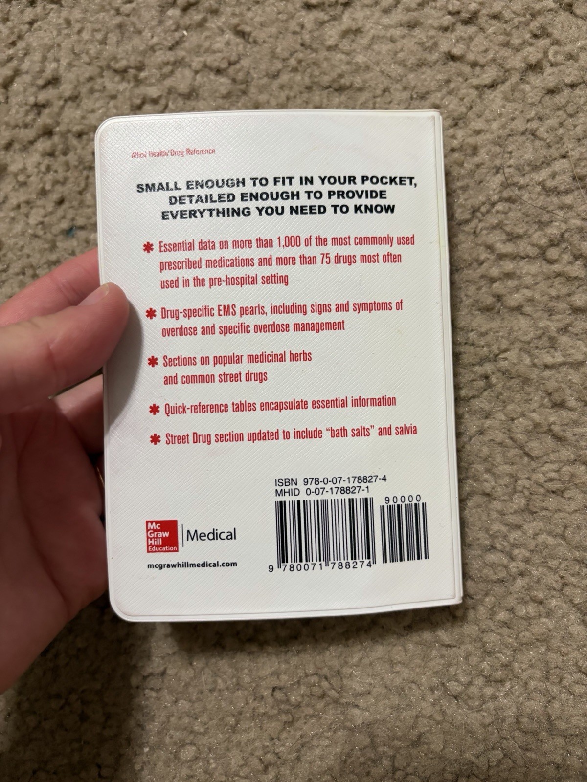 EMS Pocket Drug Guide 2/e by Leonard G. Gomella and Patrick Gomella (2013,