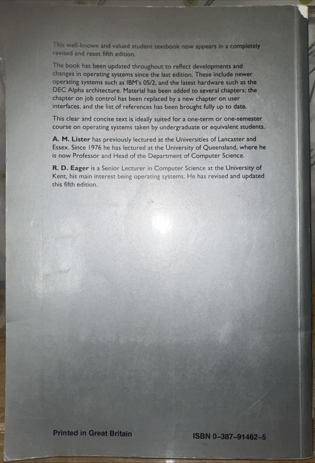 Fundamentals of Operating Systems, Lisyer, 1985, TPB, Ex Library