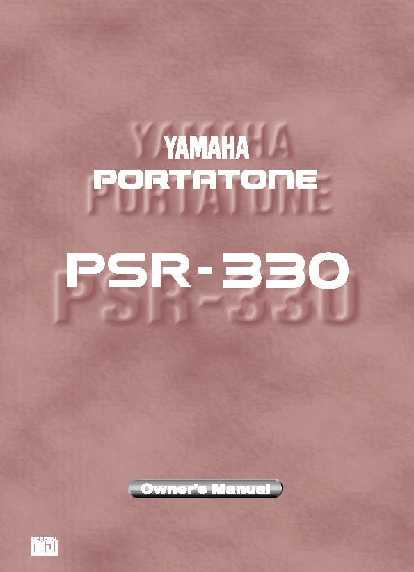 Yamaha PSR-330 Instruction Manual: 90 Pages & Protective Covers!