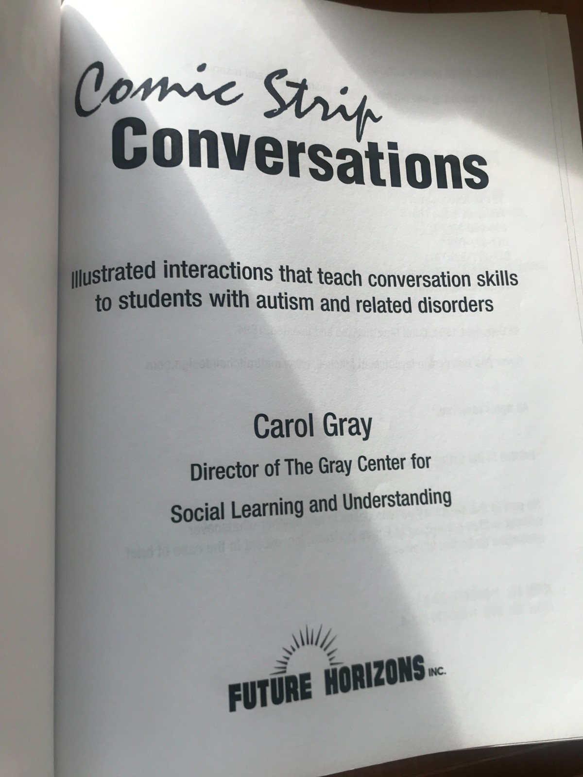 Comic Strip Conversations : Illustrated -Carol Gray [ 4 Pages have yellow marks]