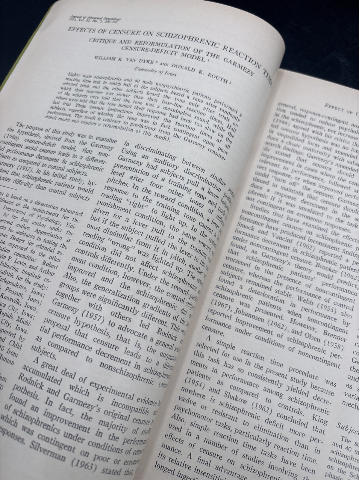 1973 Journal Of Abnormal Psychology Vol 82 1-2-3 APA Behavior Drug Treatment