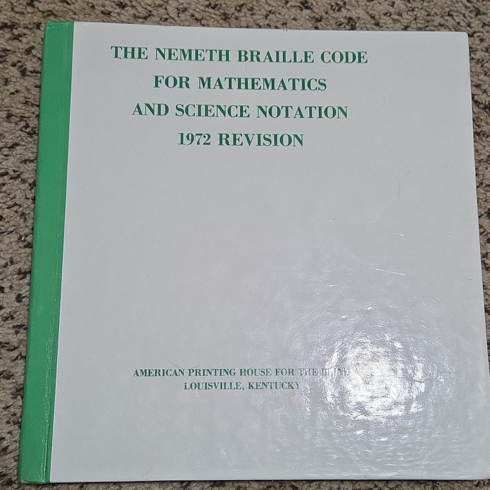 ​Vintage 1972 Nemeth Braille Code For Mathematics Science Notation Book APH HC