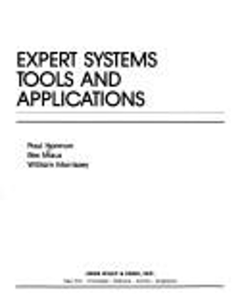 Expert Systems Tools and Applications Hardcover