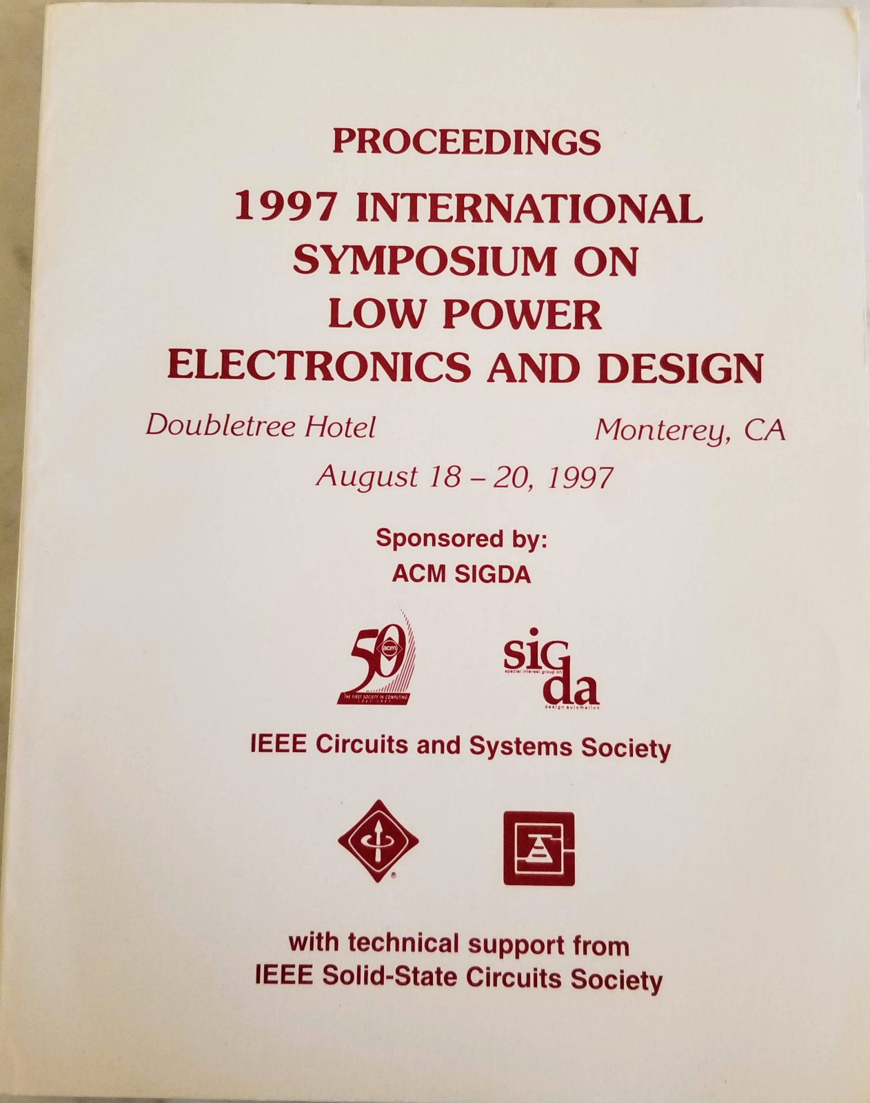 1997 Vintage Book International Symposium on Low Power Electronics And Design