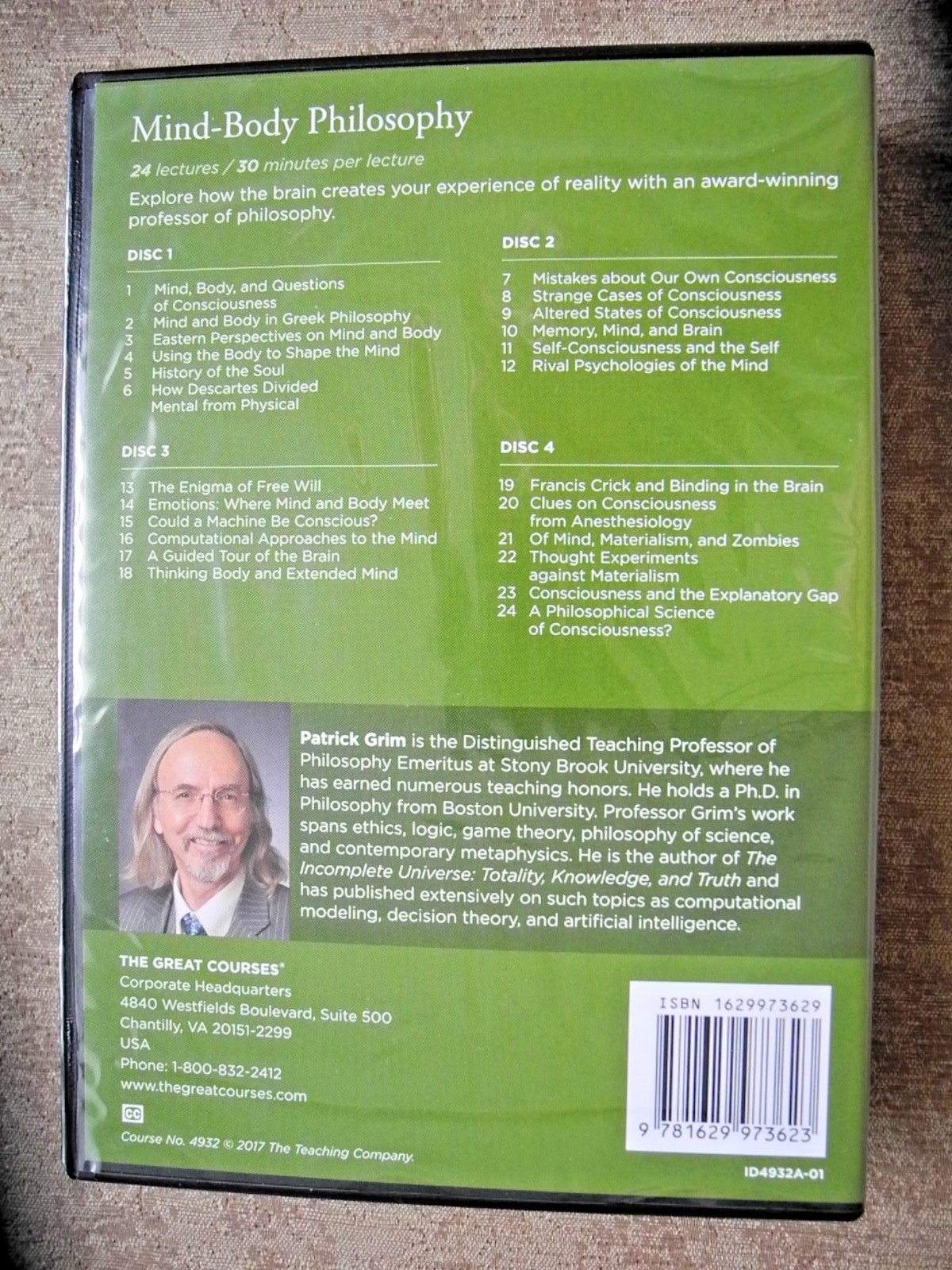 Mind-Body Philosophy/Great Courses 4932/24 lectures/2017