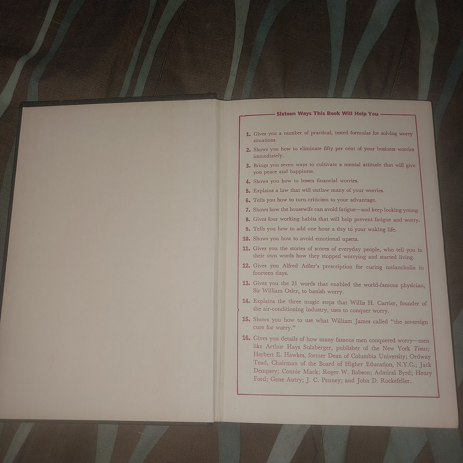 Dale Carnegie How to Stop Worrying and Start Living Hardcover First Edition