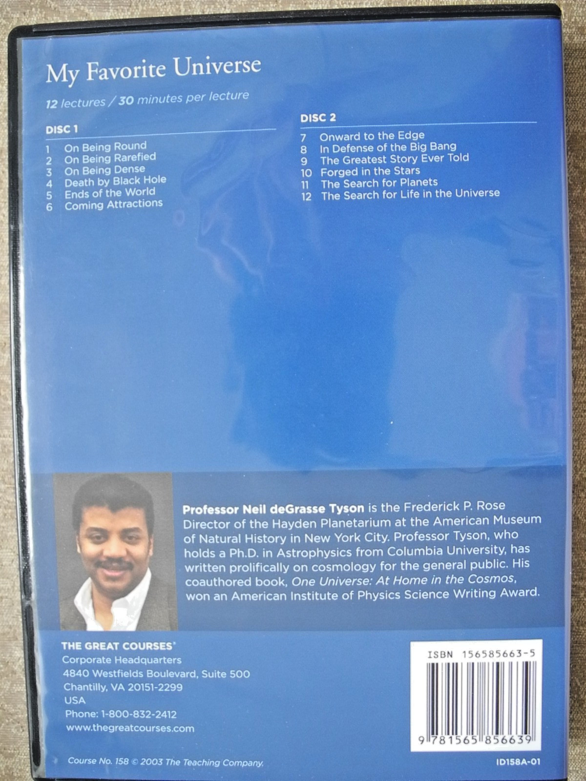 My Favorite Universe/early Neal deGrasse Tyson/Great Courses 158/12 lecture/2003