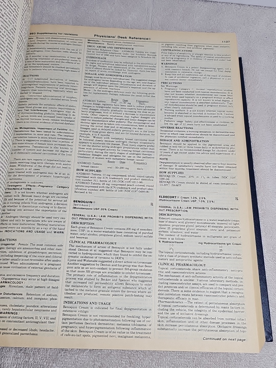 Vintage Medical Books Physicians’ Desk Reference PDR Edition 47 1993 Hardcover