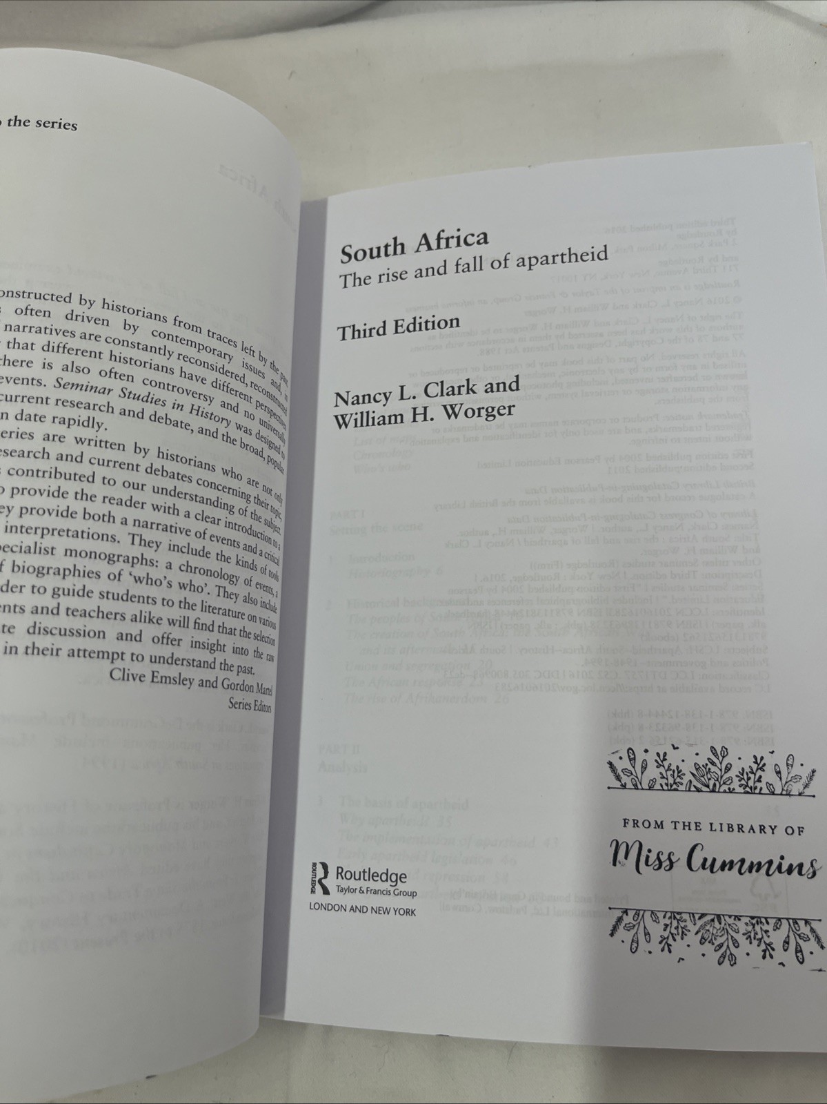 Seminar Studies: South Africa : The Rise and Fall of Apartheid by William H….