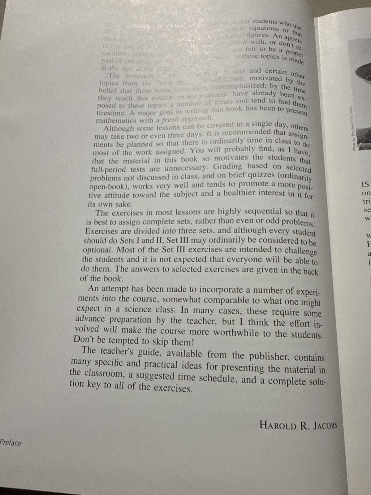 Mathematics : A Human Endeavor by Harold R. Jacobs (1970, Hardcover) 1st Ed