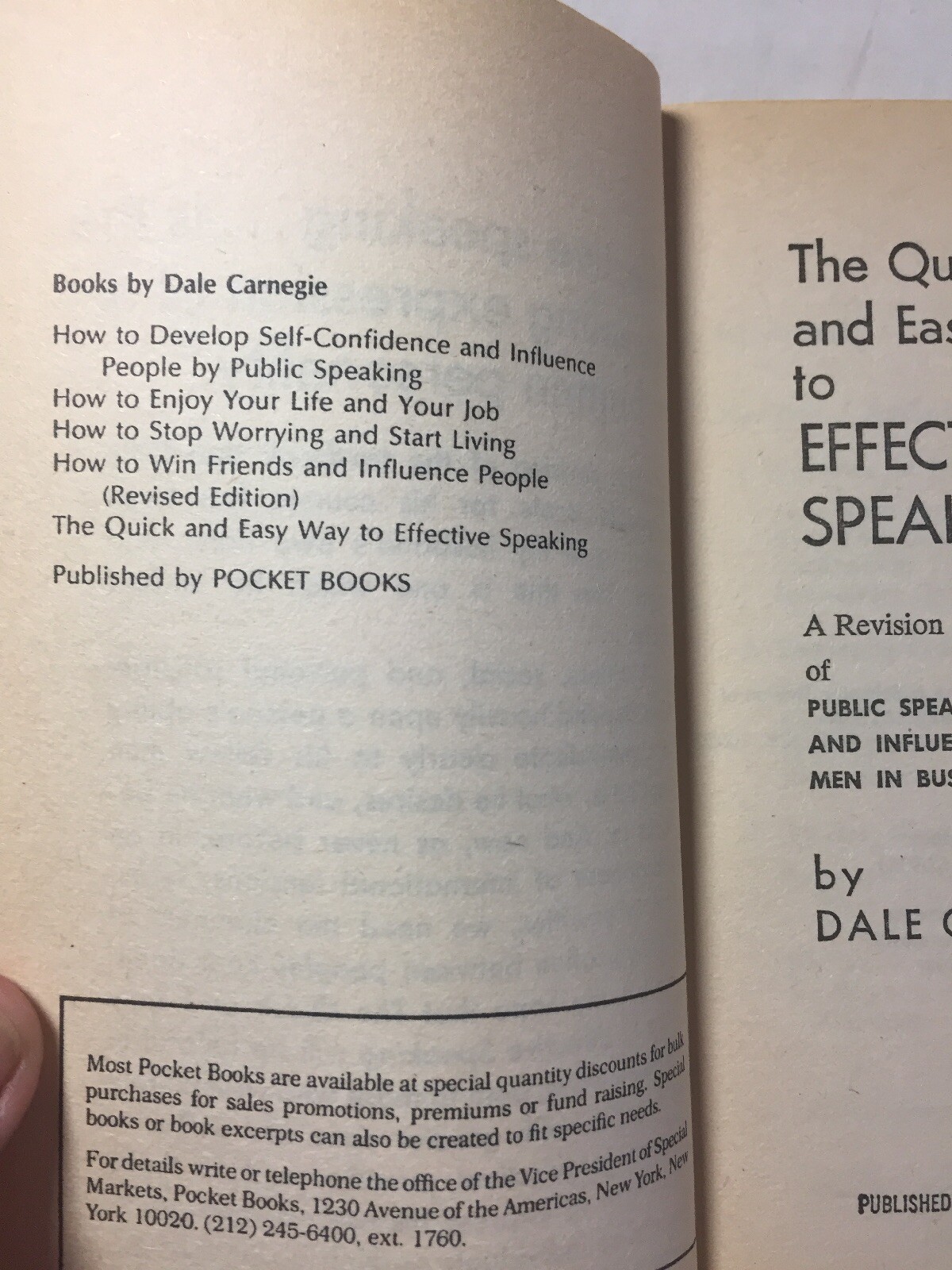 The Quick and Easy Way to Effective Speaking by Dale Carnegie (1977, Paperback)