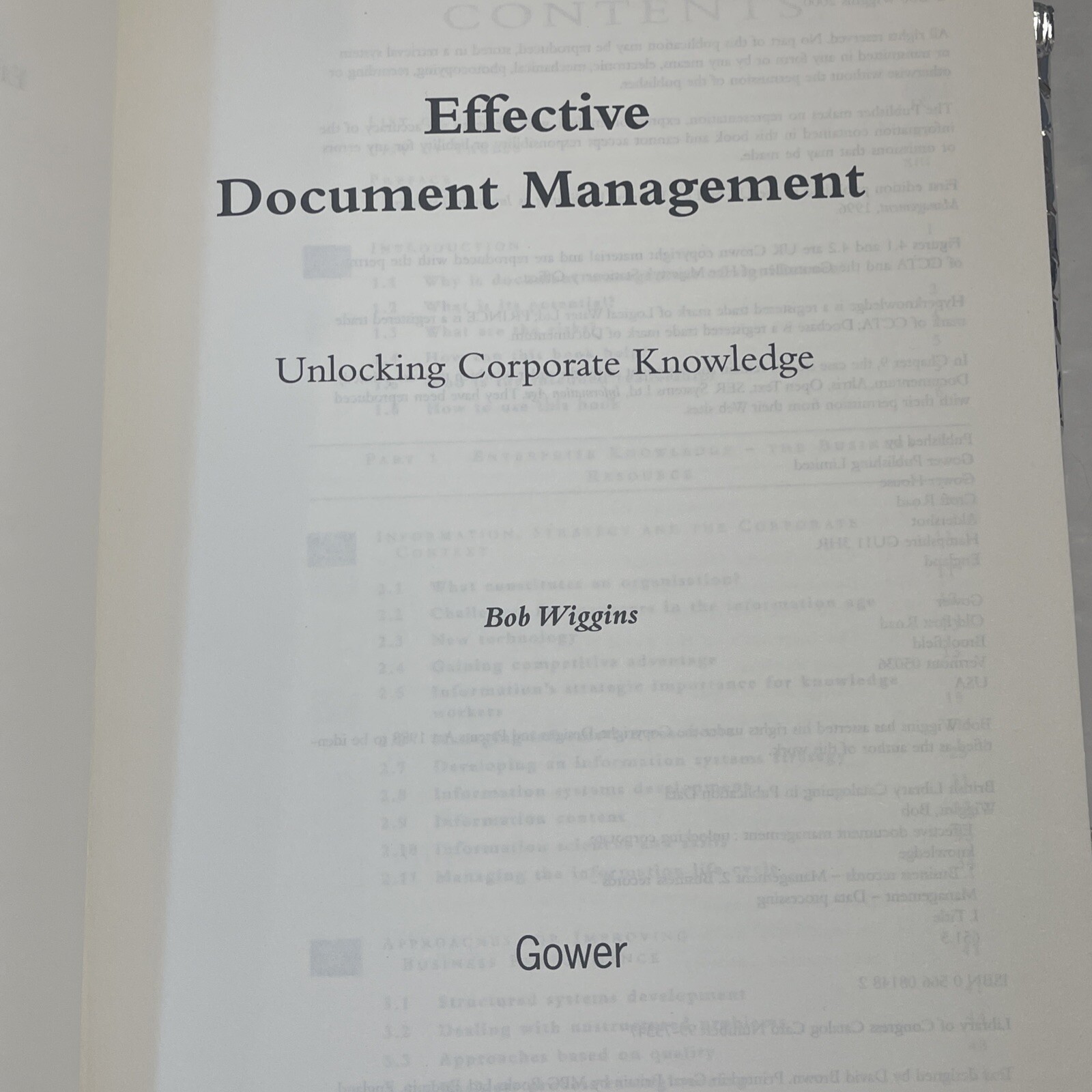 Effective Document Management: Unlocking Corporate Knowledge by Bob Wiggins