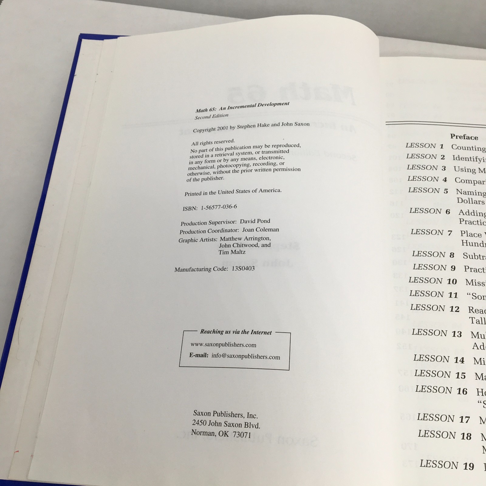 Saxon 65 Math Set 6/5: Textbook and Answer Key; 2nd Second Edition; Homeschool