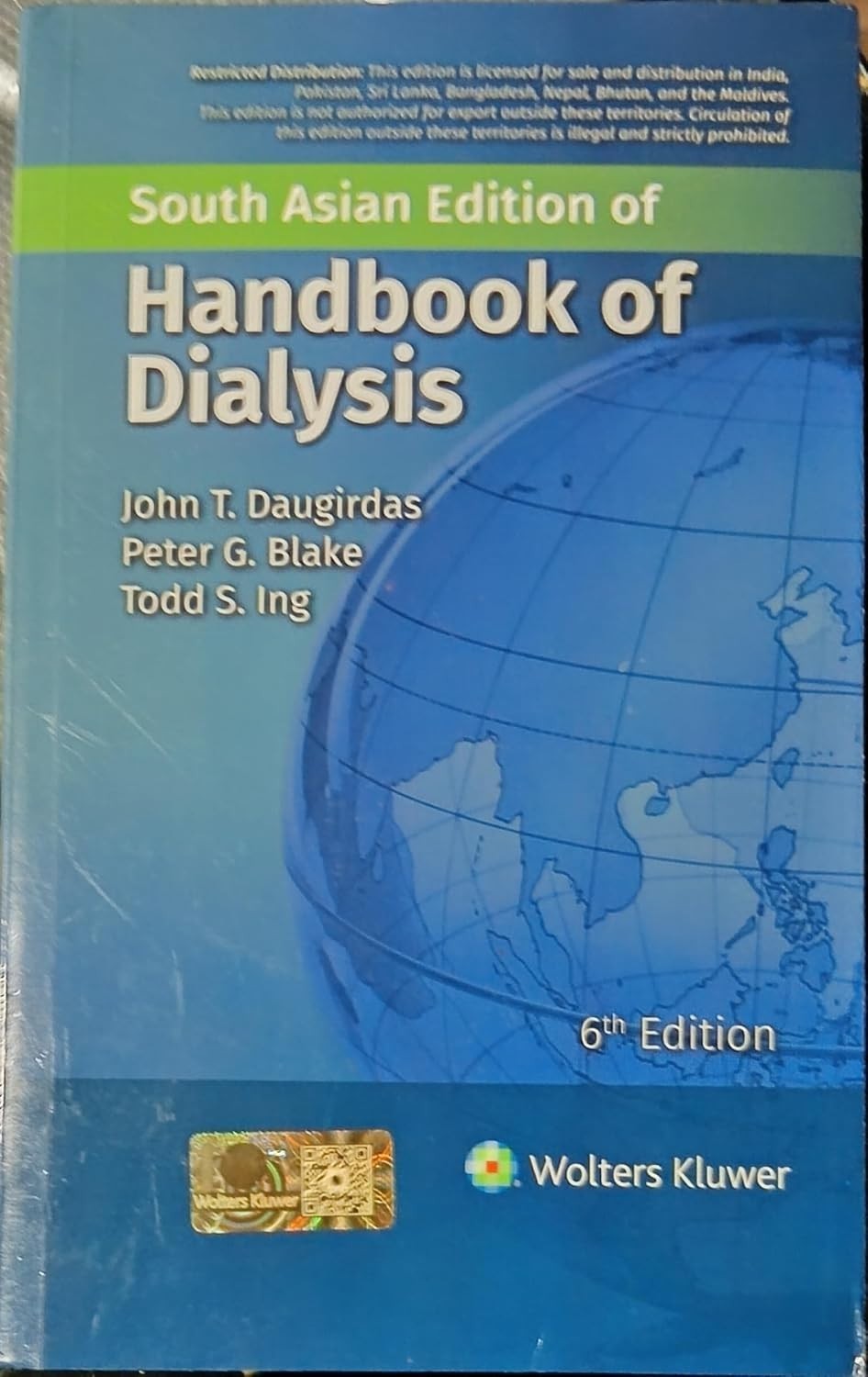 Handbook of Dialysis by Daugirdas, 6th International ed. (Softcover)