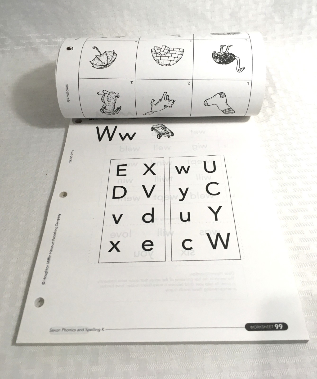 HMH SAXON PHONICS & SPELLING KINDERGARTEN STUDENT WORKBOOK / PART 1 & 2 / NEW