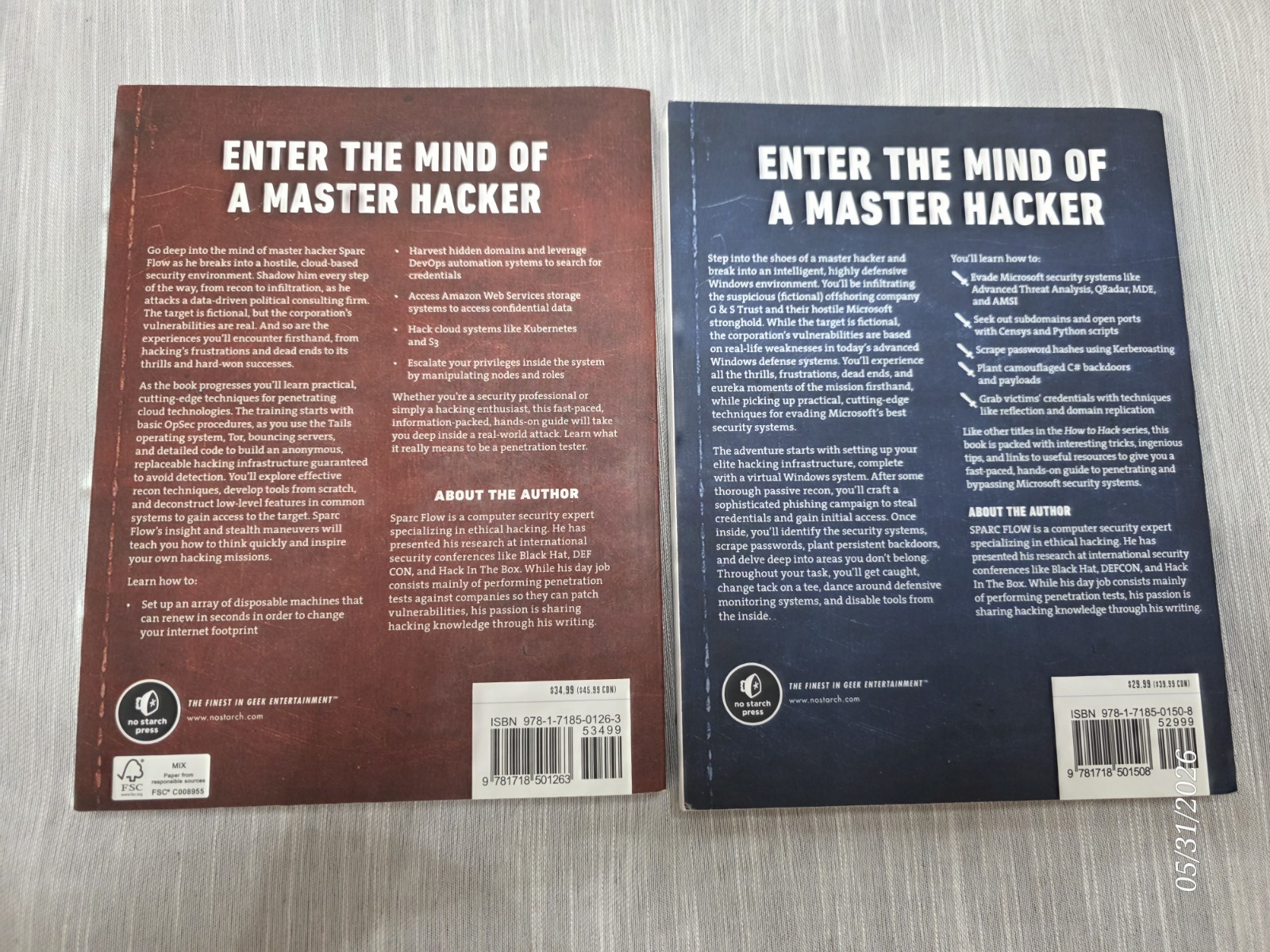 How to Hack Like a Ghost & Like a Legend Book Lot Sparc Flow No Starch Press