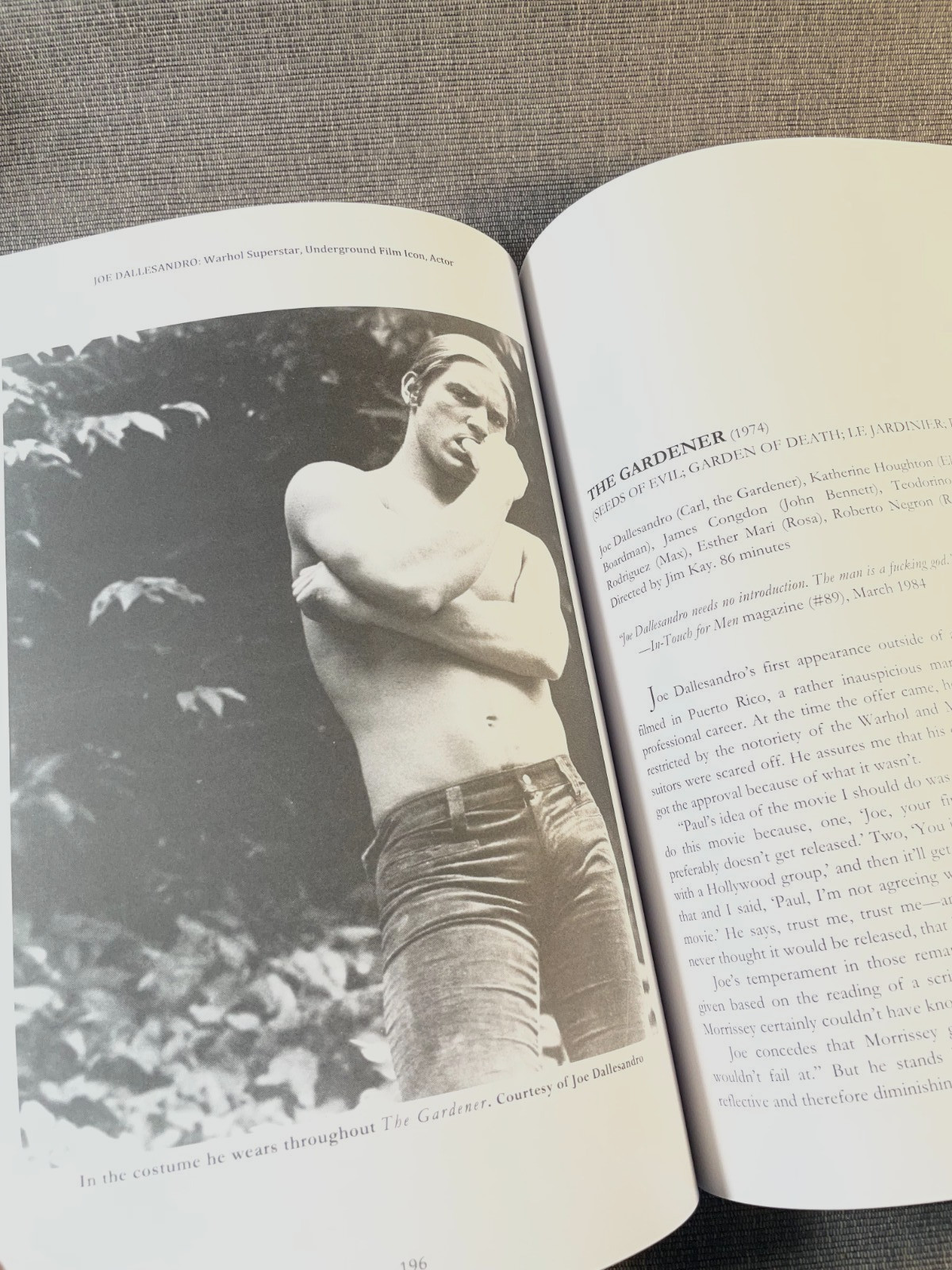 Joe Dallesandro: Warhol Superstar, Underground Film Icon, Actor PB Signed? Good