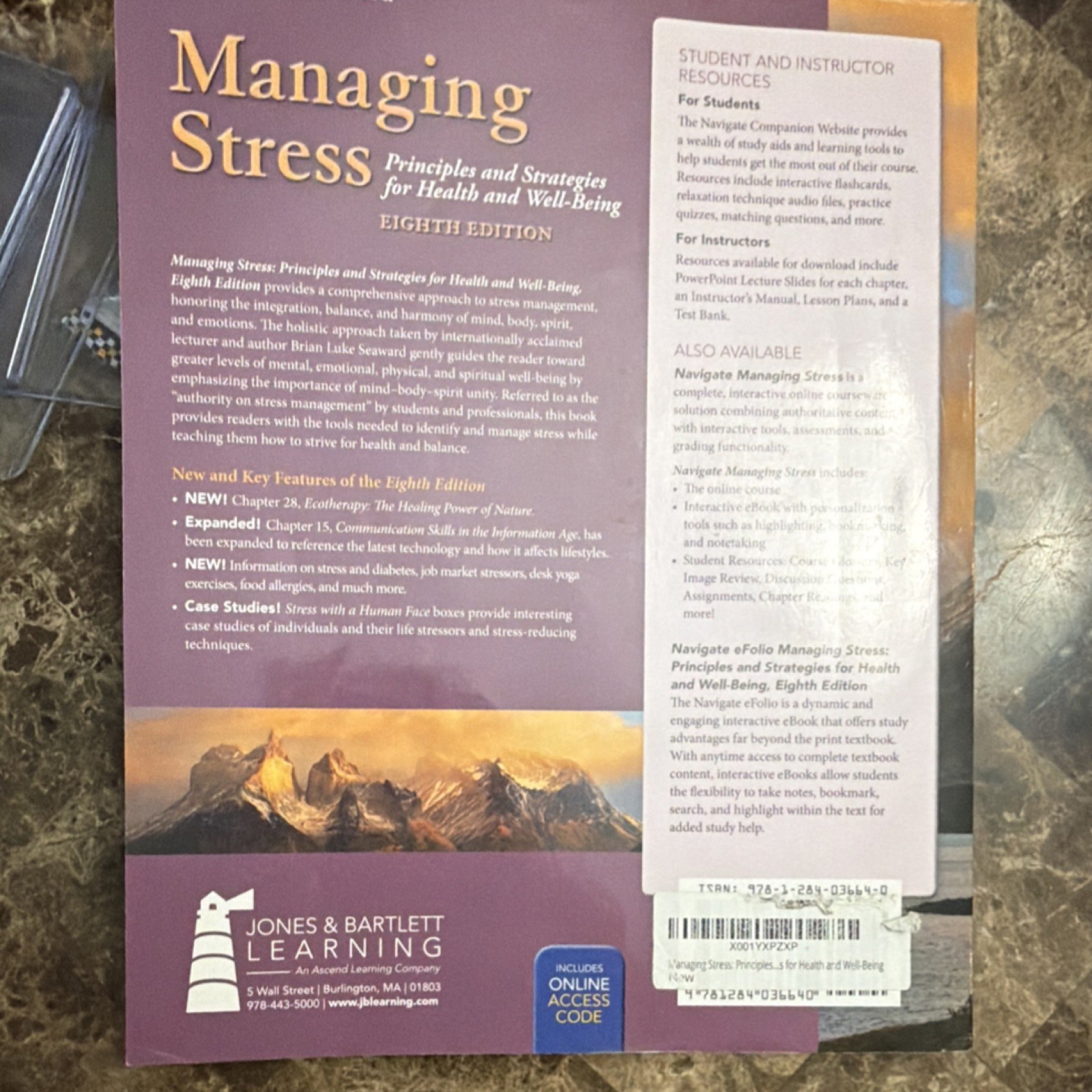 Managing Stress Eighth Edition Seaward Paperback w/ Online Access Code