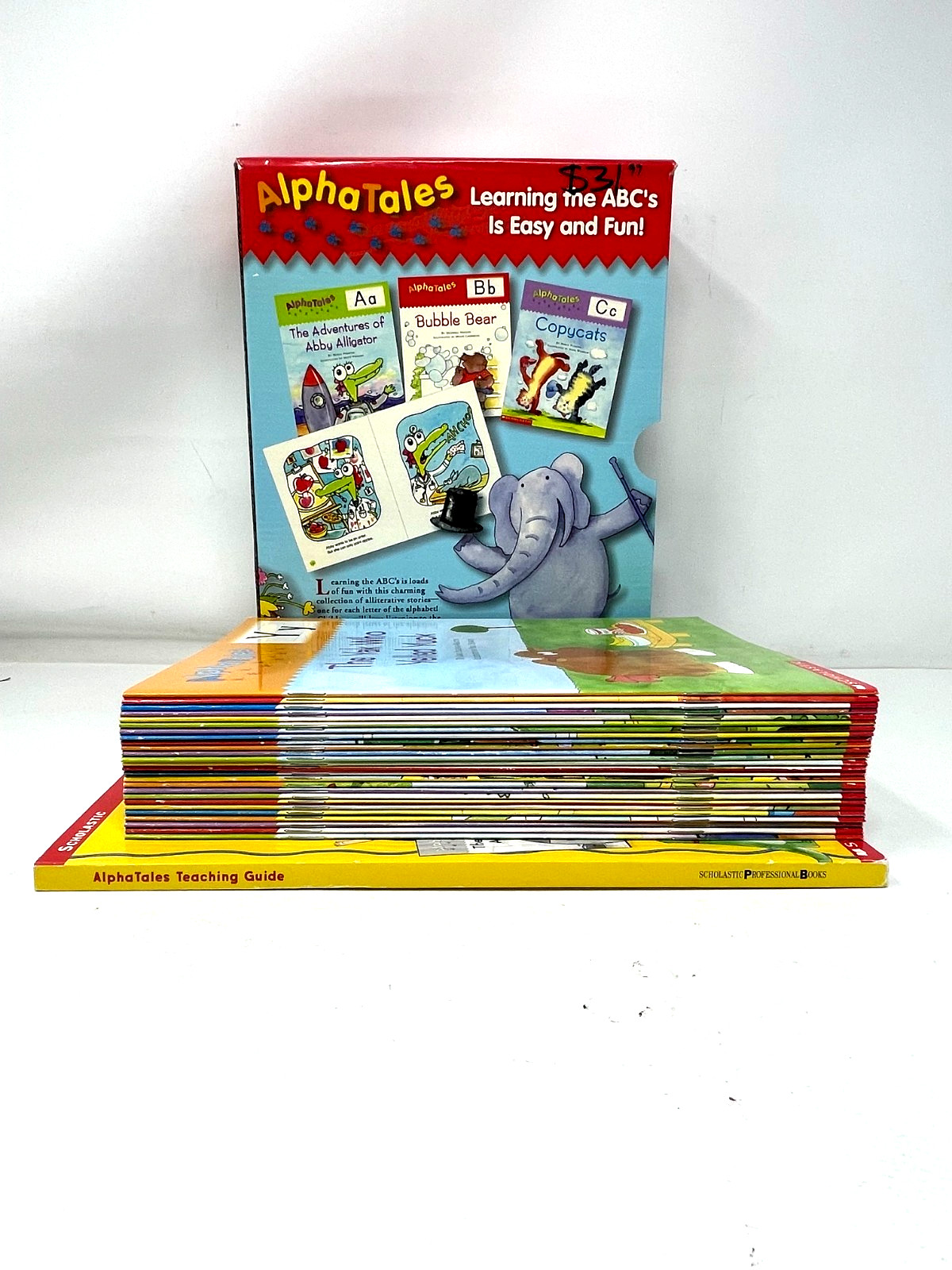 Scholastic AlphaTales Box Set Complete 26 Alphabet Animal Books + Teaching Guide
