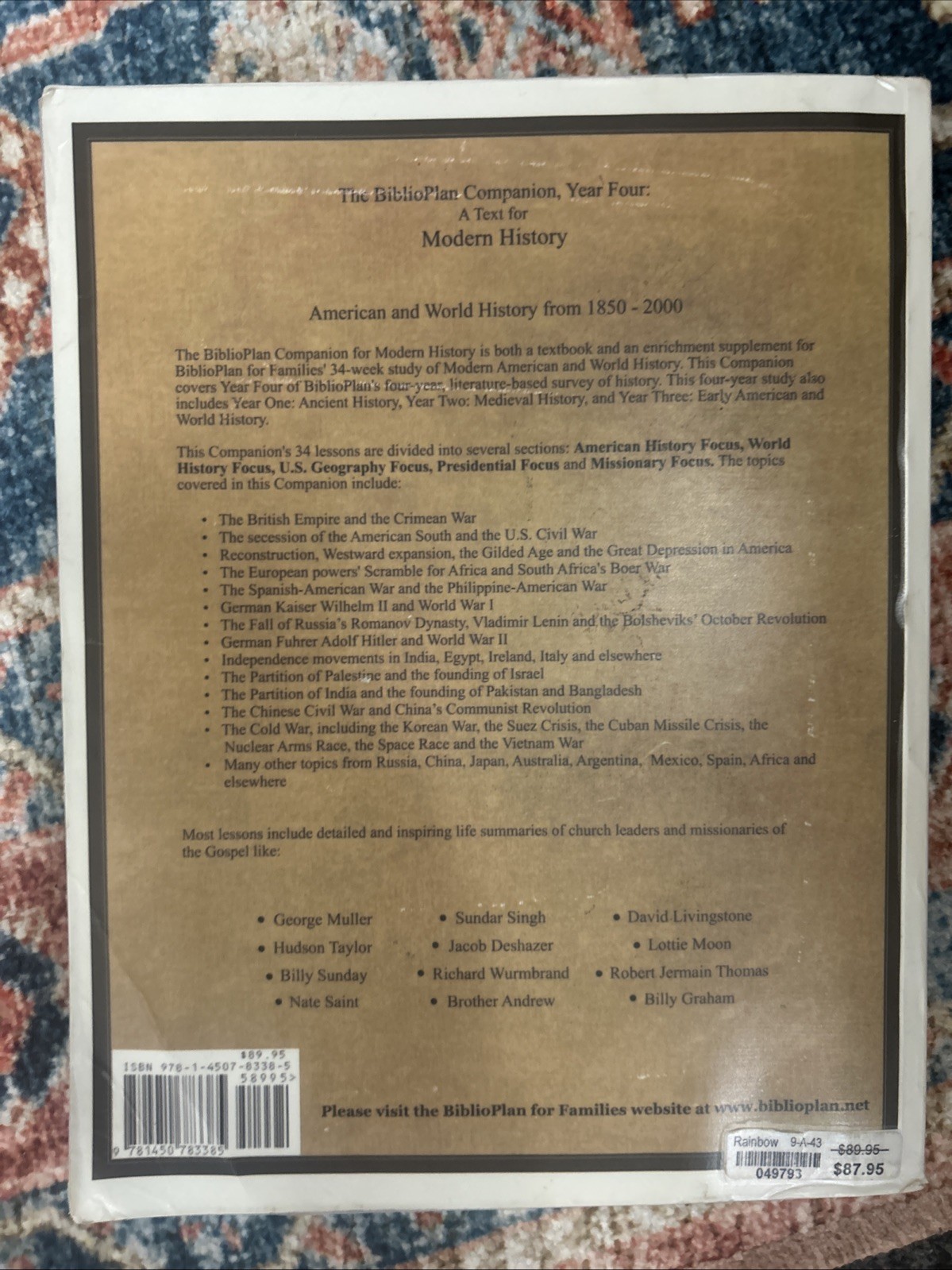BiblioPlan Companion, Year Four: A Text for Modern American and World History