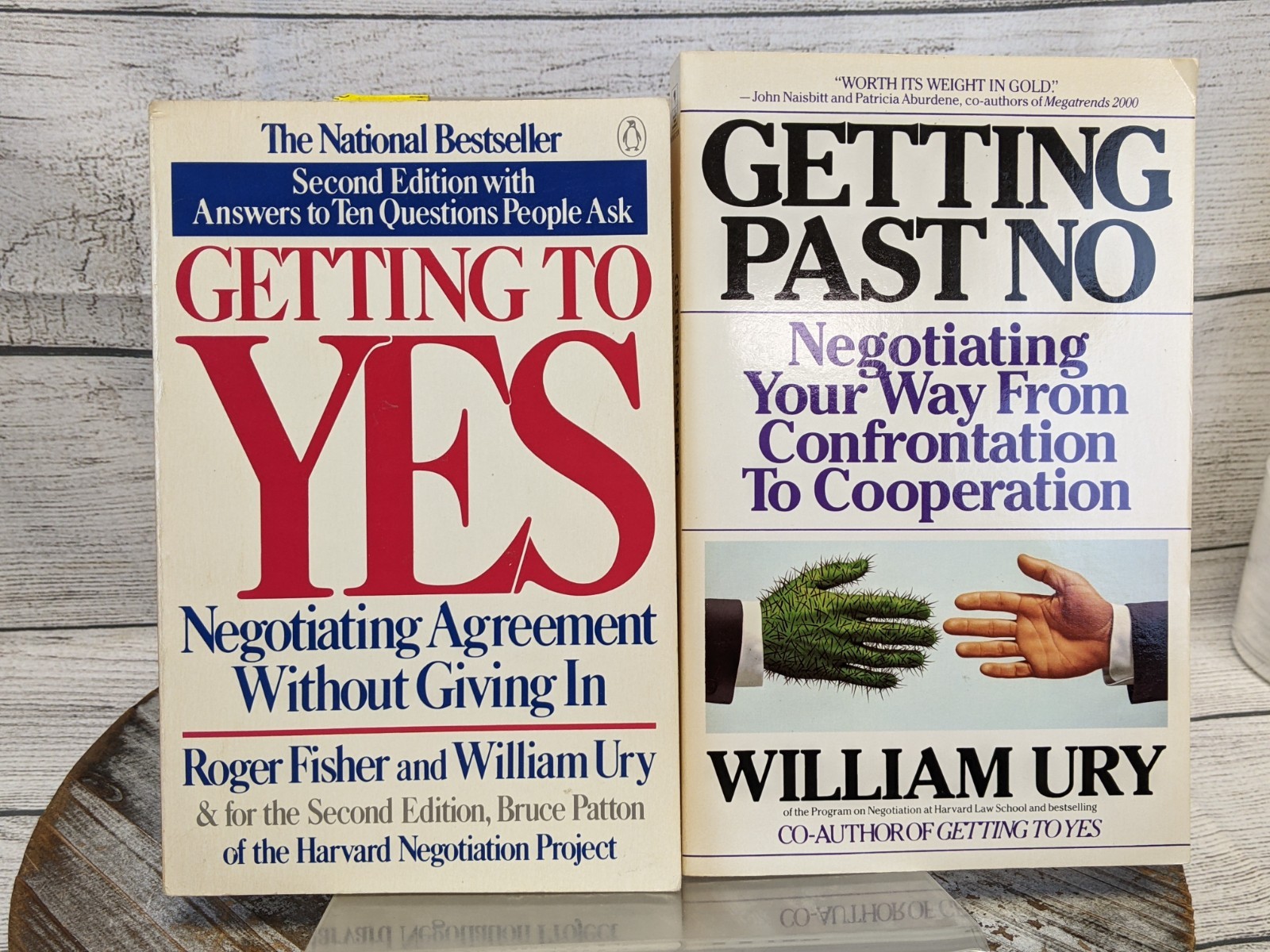 William Ury Lot of 2 Paperback Books Getting Past No & Getting to Yes 1990s