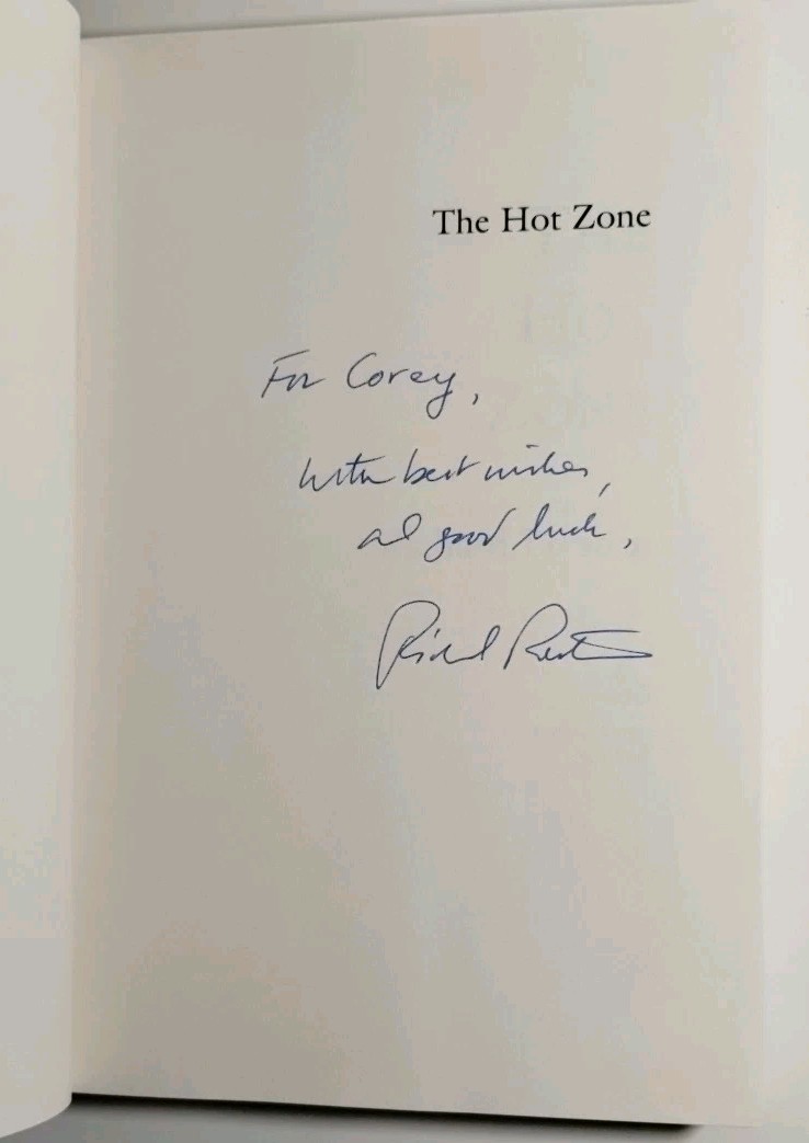 THE HOT ZONE By Richard Preston A True Story 1st Edition Hardcover 1994 *SIGNED*