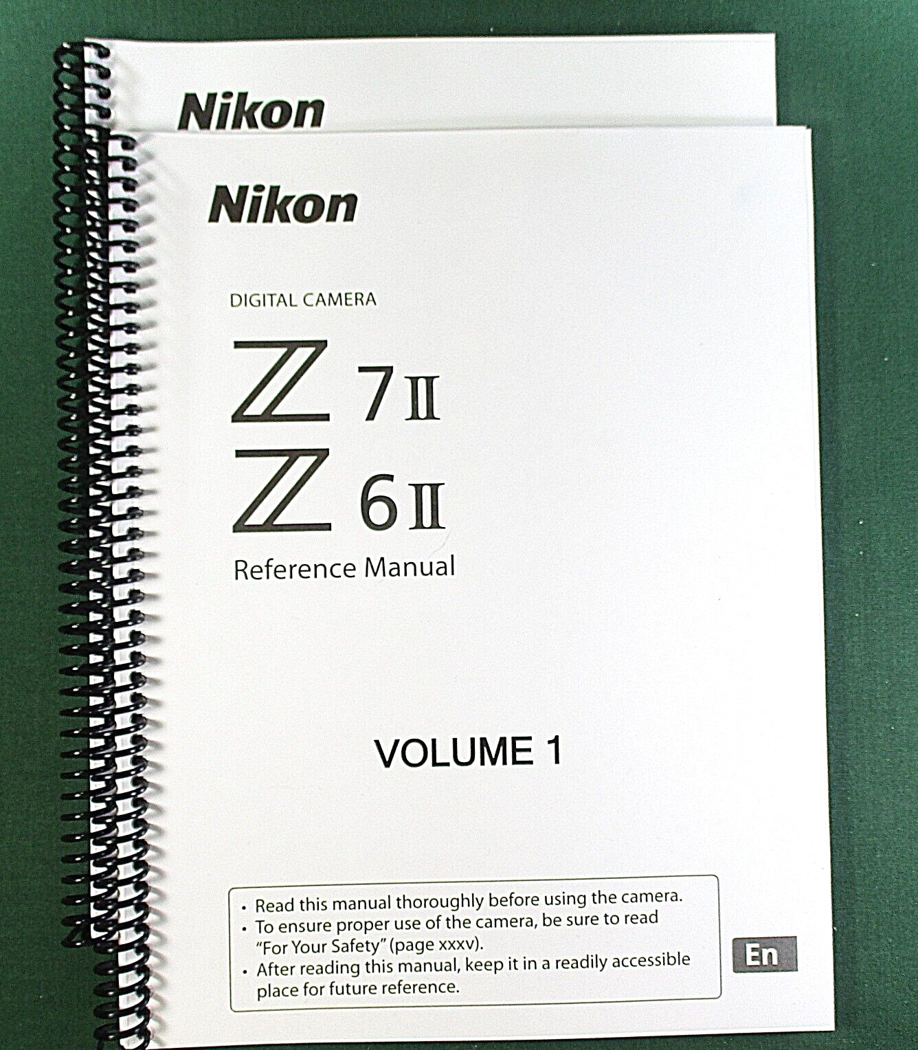 Nikon Z7II Z6II Reference Manual: Two Volume 894 Pages Full Color & Clear Covers