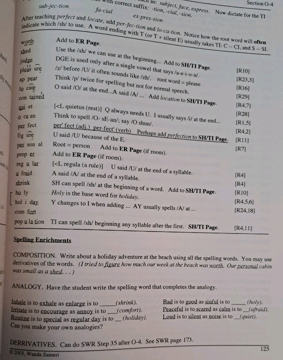 Wise Guide for Spelling Wanda Sanseri 2003 Homeschooling -VERY GOOD Cond