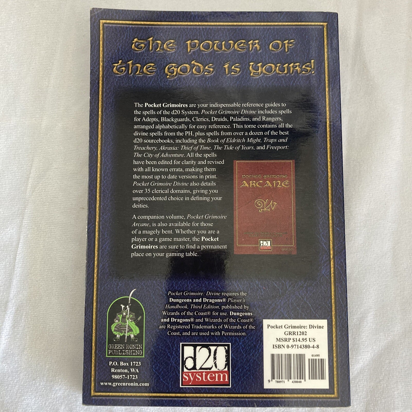 Set of 3 Books: POCKET GRIMOIRE ARCANE, DIVINE, & MAGICA d20–Dungeons & Dragons
