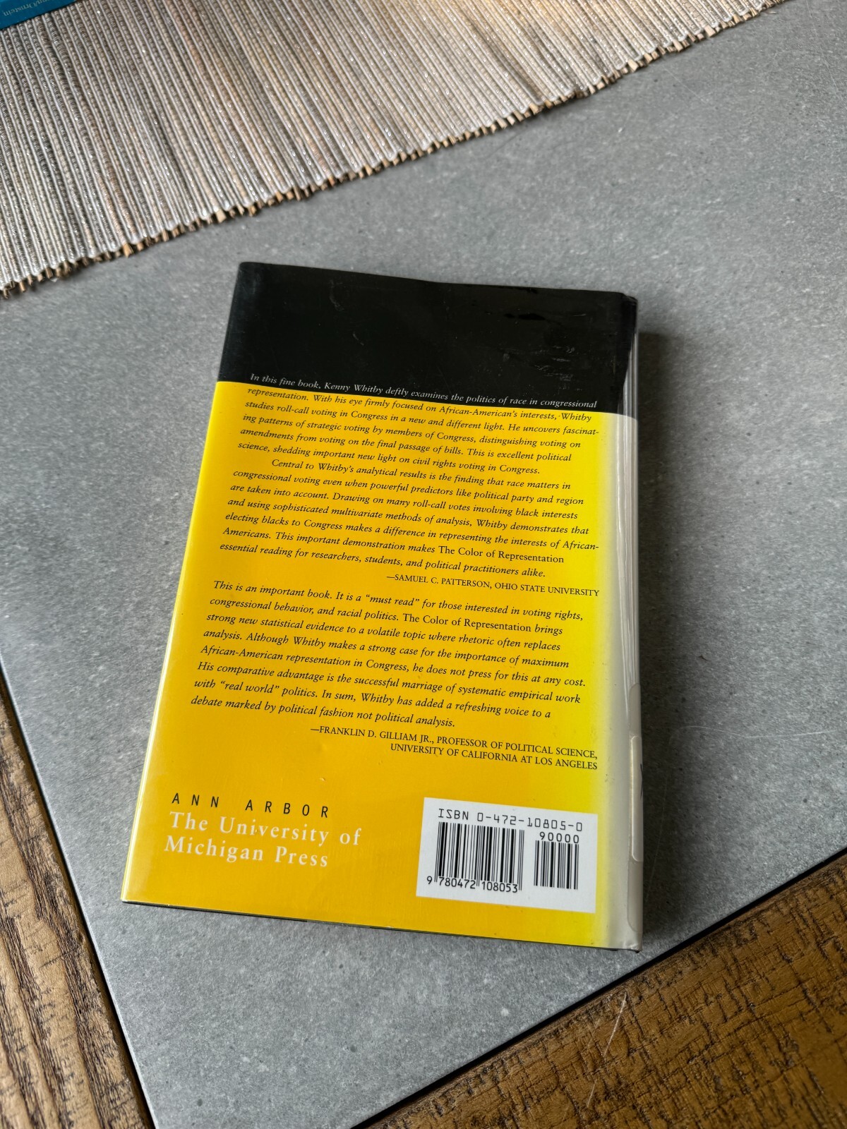 The Color of Representation: Congressional Behavior and Black Interests Library