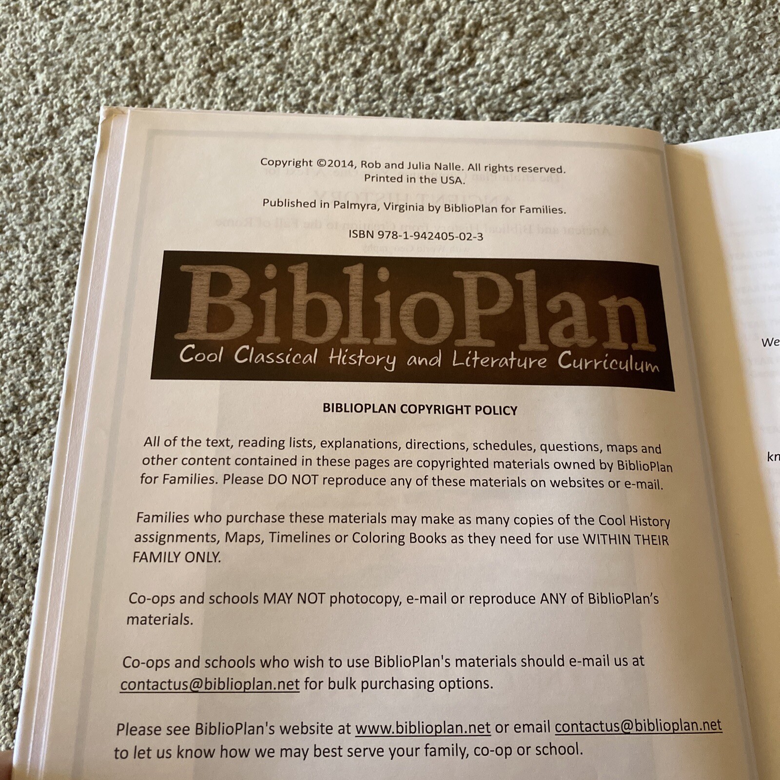 The Biblioplan Companion Year One: A Text for Ancient History, First Edition