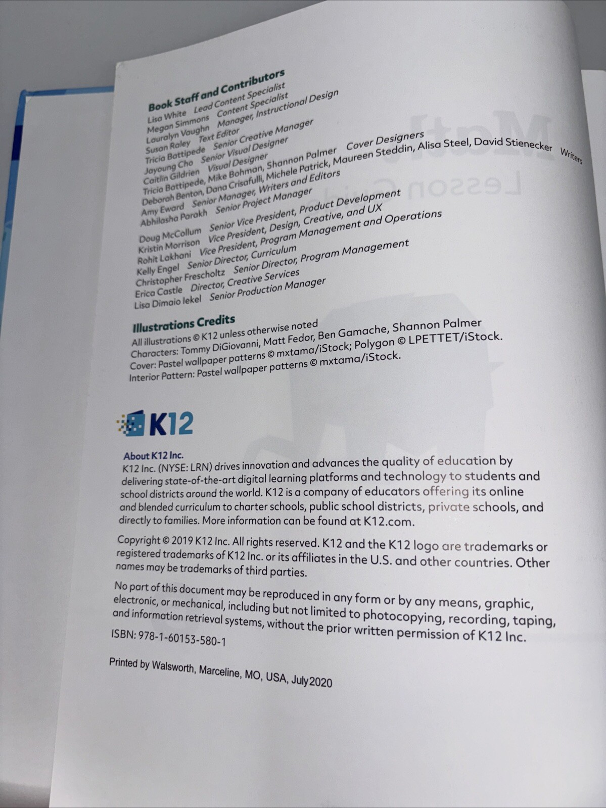K12 Stride Curriculum Math 5 Lesson Guide & Activity Book 2019 New Homeschool