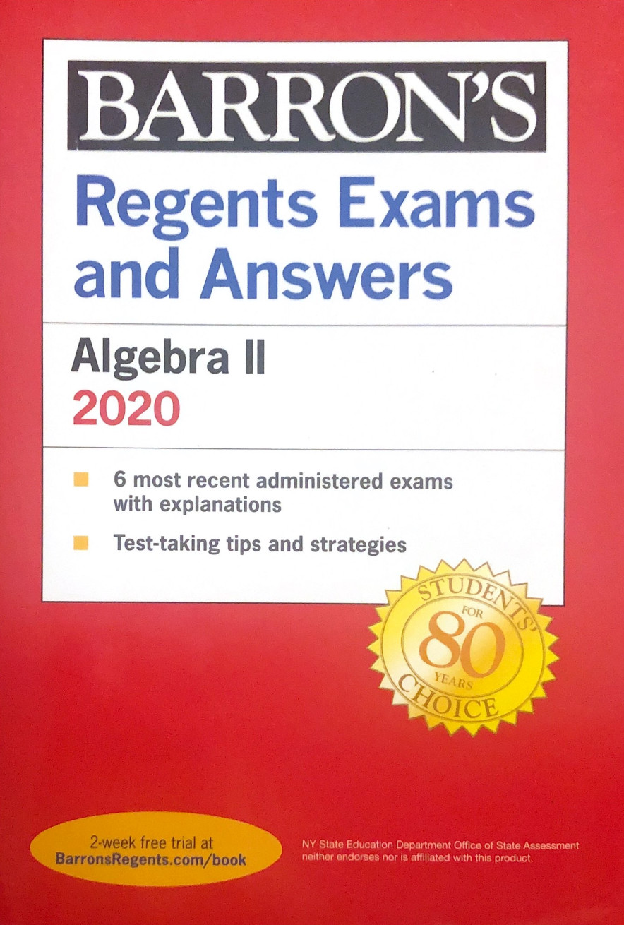 Regents Exams and Answers: Algebra II 2020 by Rubinstein, Gary Michael