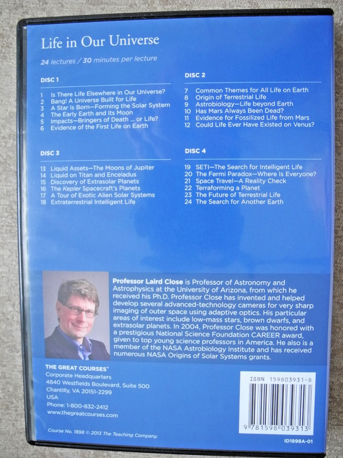 Life in Our Universe/Great Courses 1898/24 lectures/2013