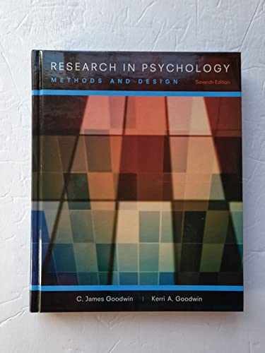 Research In Psychology: Methods – Hardcover, by Goodwin C. James; – Very Good